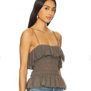 NWT Ronny Kobo Alexi Sleeveless Smocked Chiffon Blouse